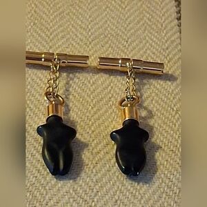 Chloe Earrings Femininities Woman's Torso Midnight Blue Brass